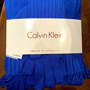 NWT Calvin Klein three piece set - scarf, hat and gloves